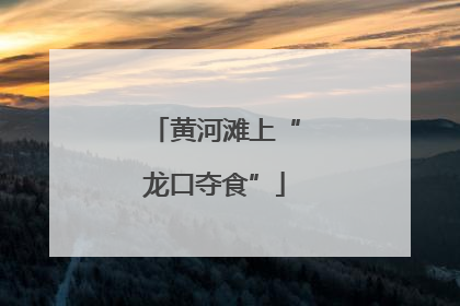 黄河滩上“龙口夺食”